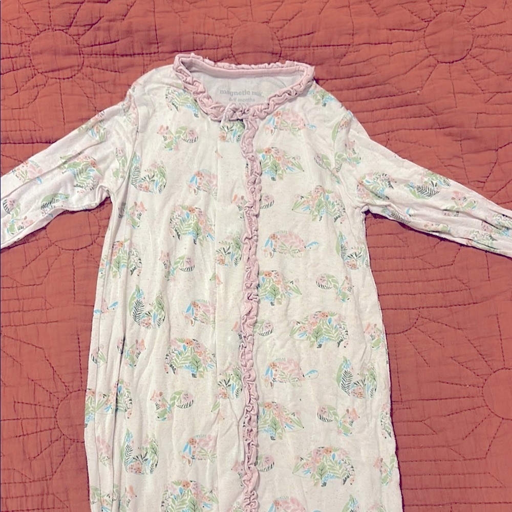 Magnetic Me Floral Animal 6-8months w/ Pink Trim